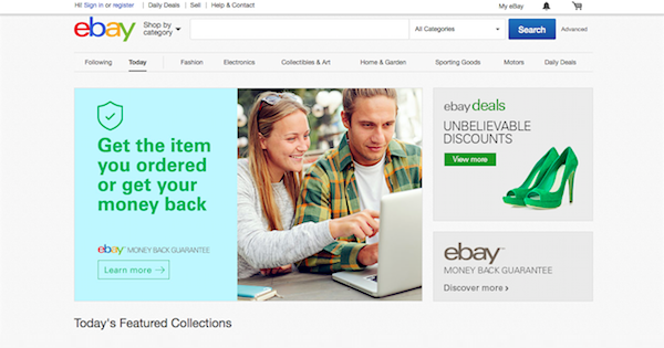 Ebay call-to-action example.
